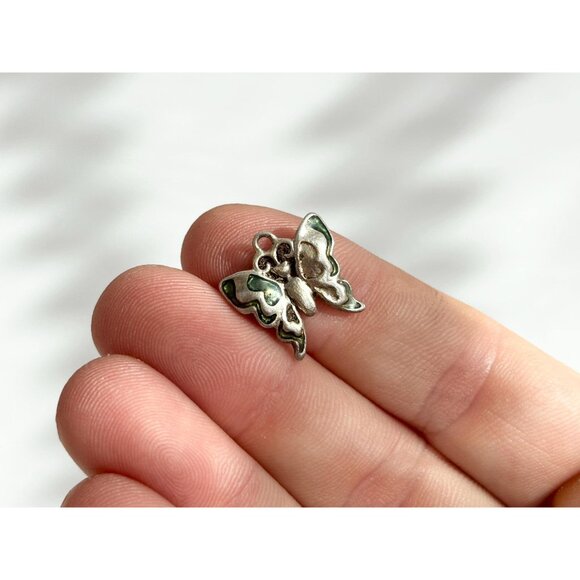 Beautiful Butterfly Shaped 925 Stamped Sterling Silver Vintage Pendant | Charm - Picture 8 of 9